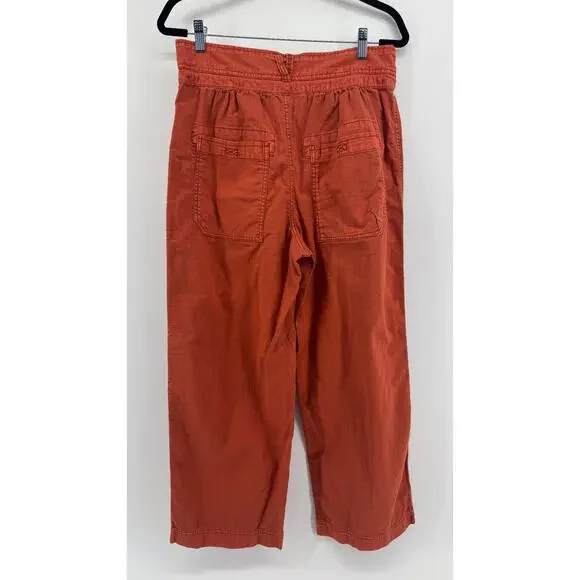 Free People Mohave Safari Pants Size 10 Rust Orange Cargo Drawstring Casual - Picture 6 of 10